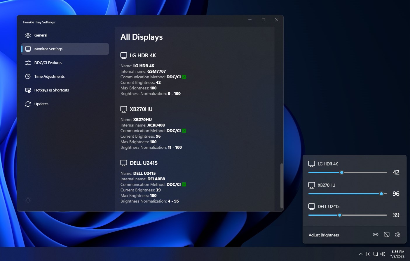 Twinkle Tray: Brightness Slider screenshot