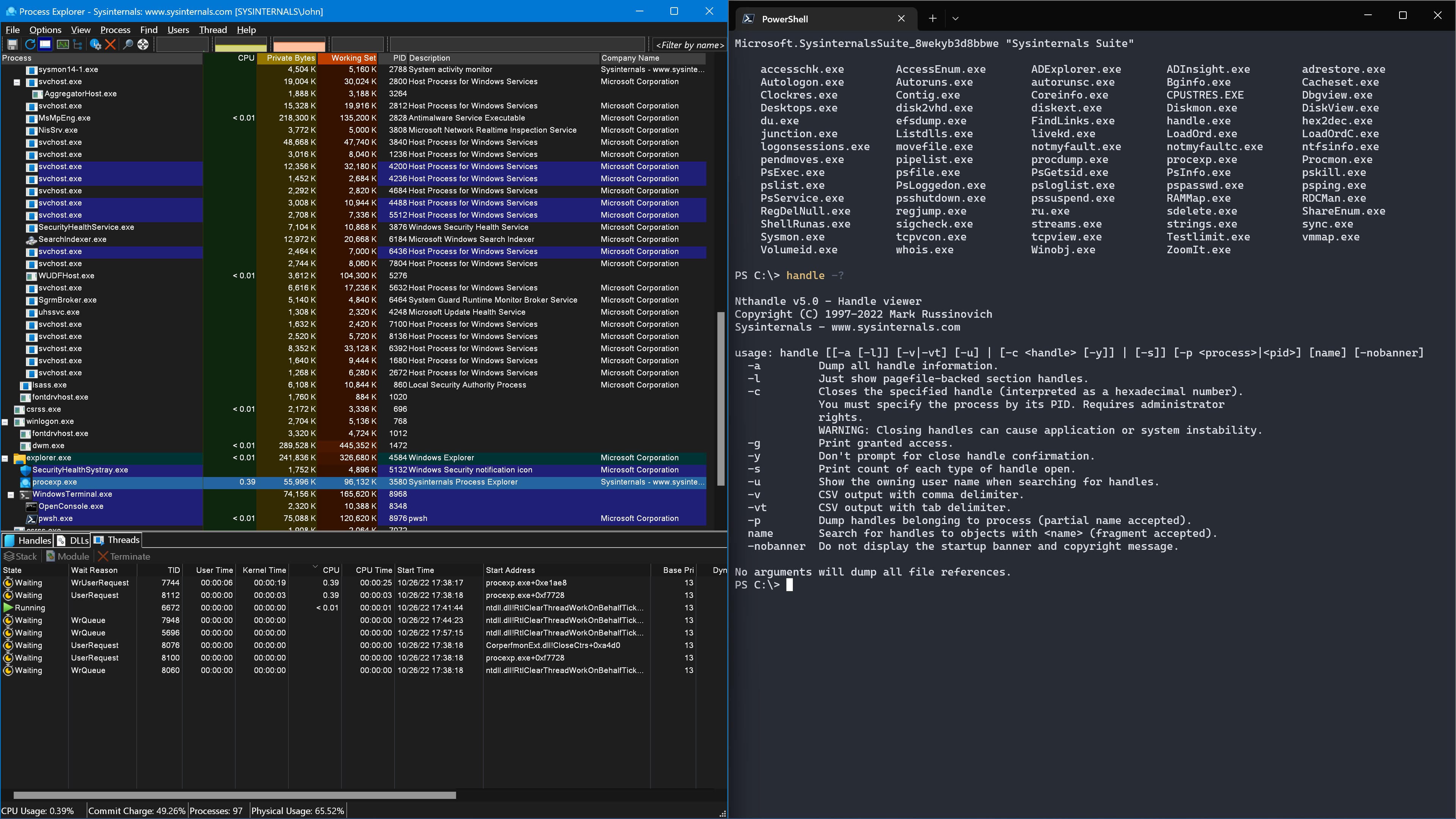 Sysinternals Suite screenshot
