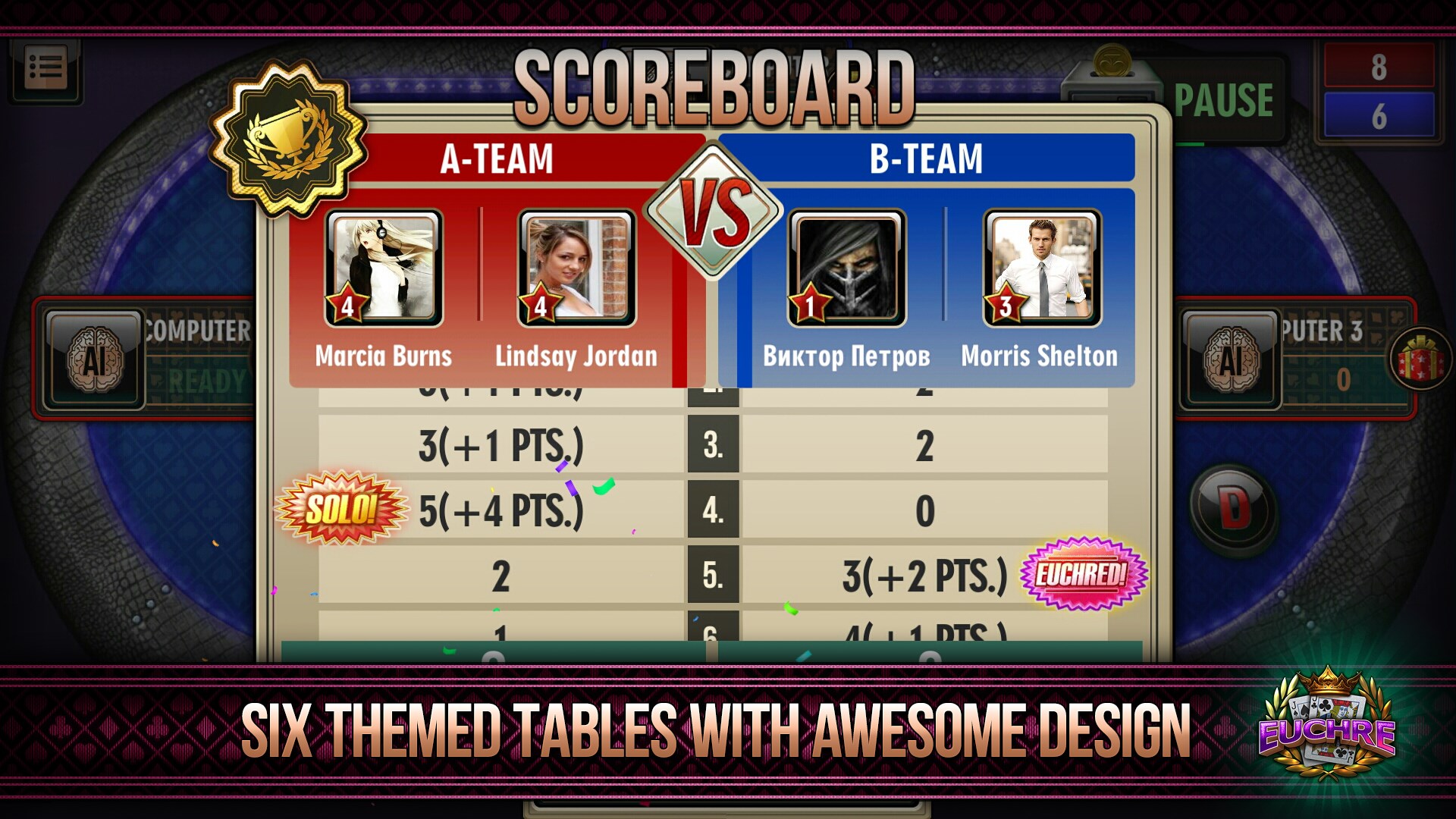 Euchre online screenshot