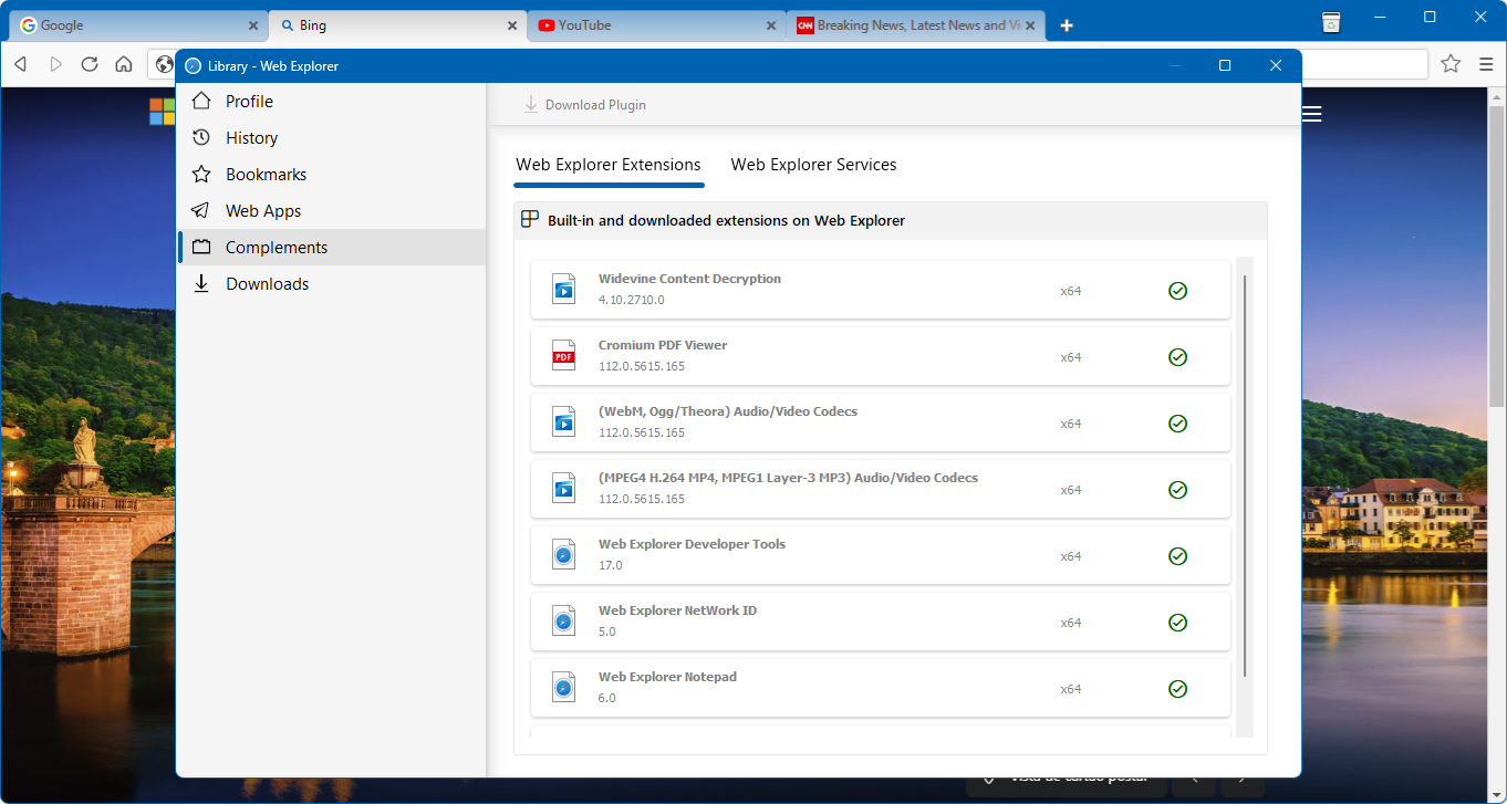 Web Explorer screenshot