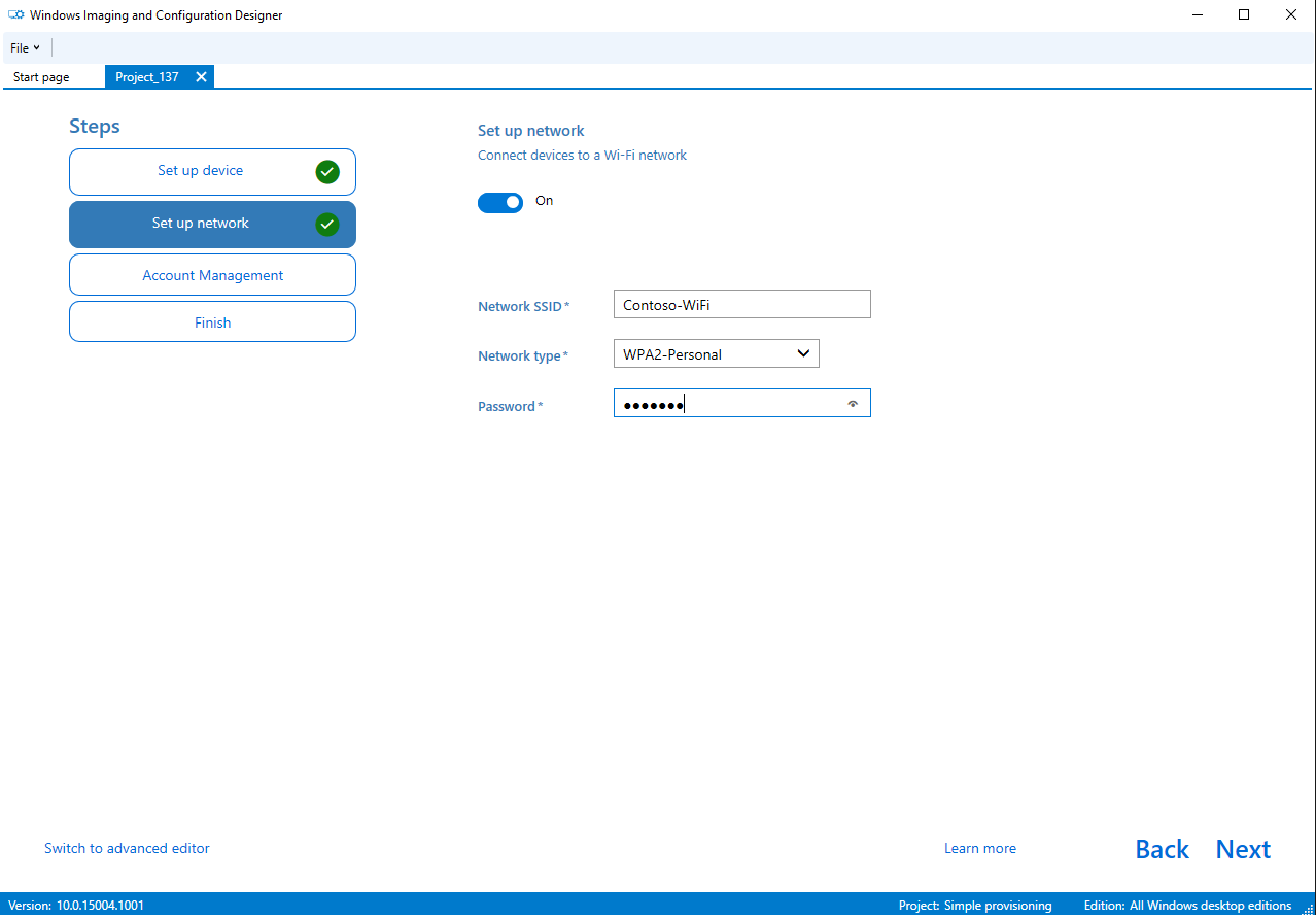Windows Configuration Designer screenshot
