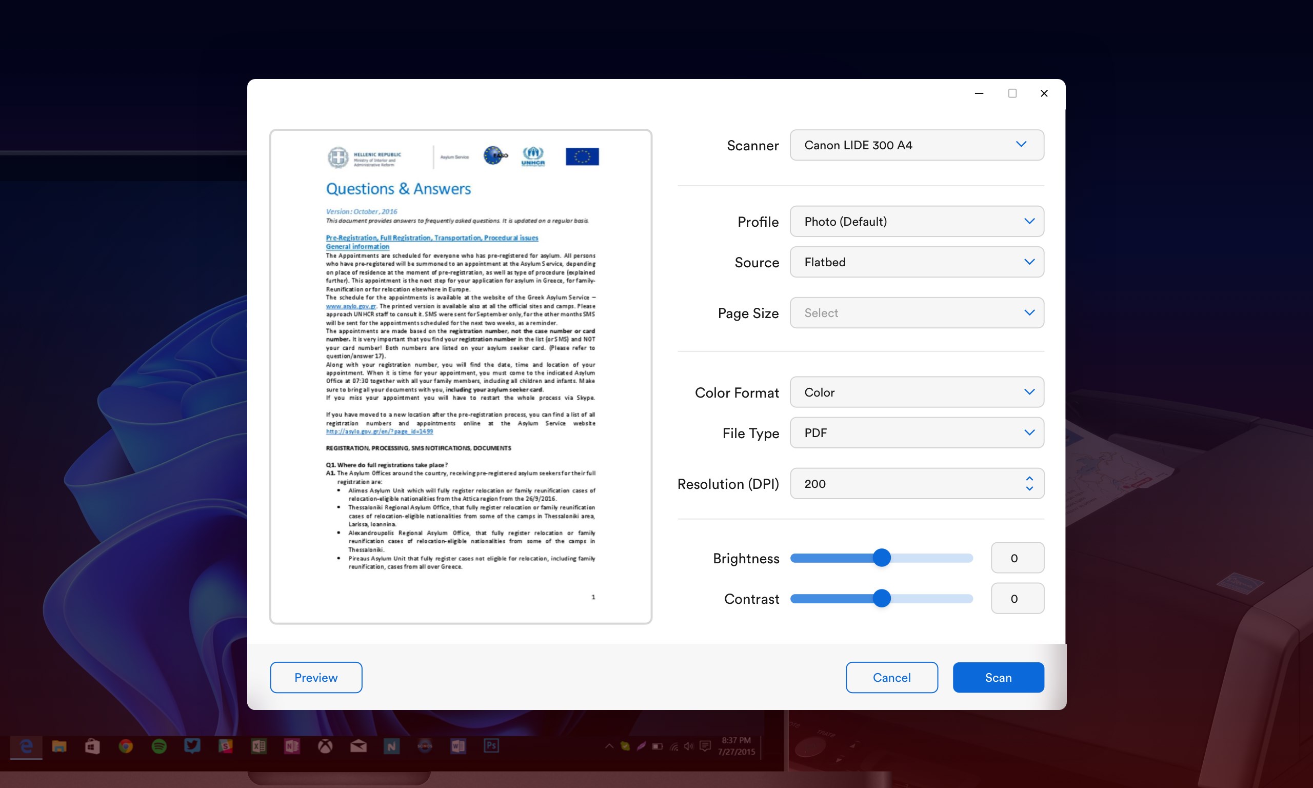 Scan to PDF. screenshot