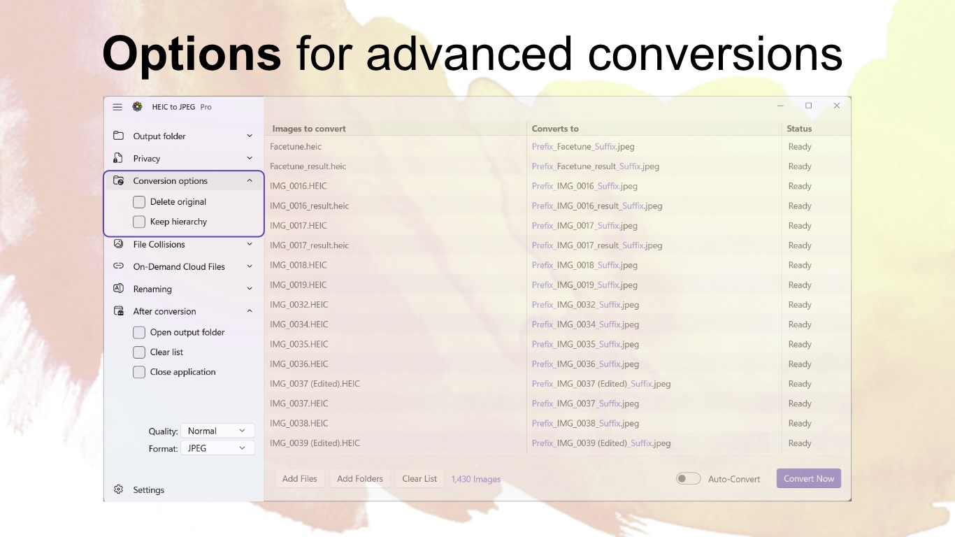 HEIC to JPEG screenshot