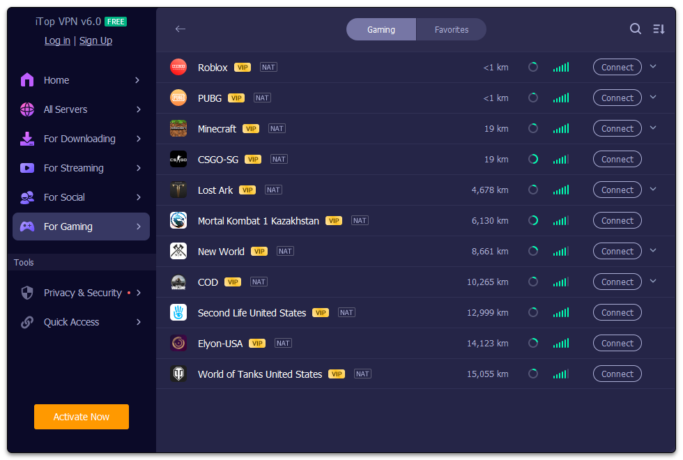 iTop VPN screenshot