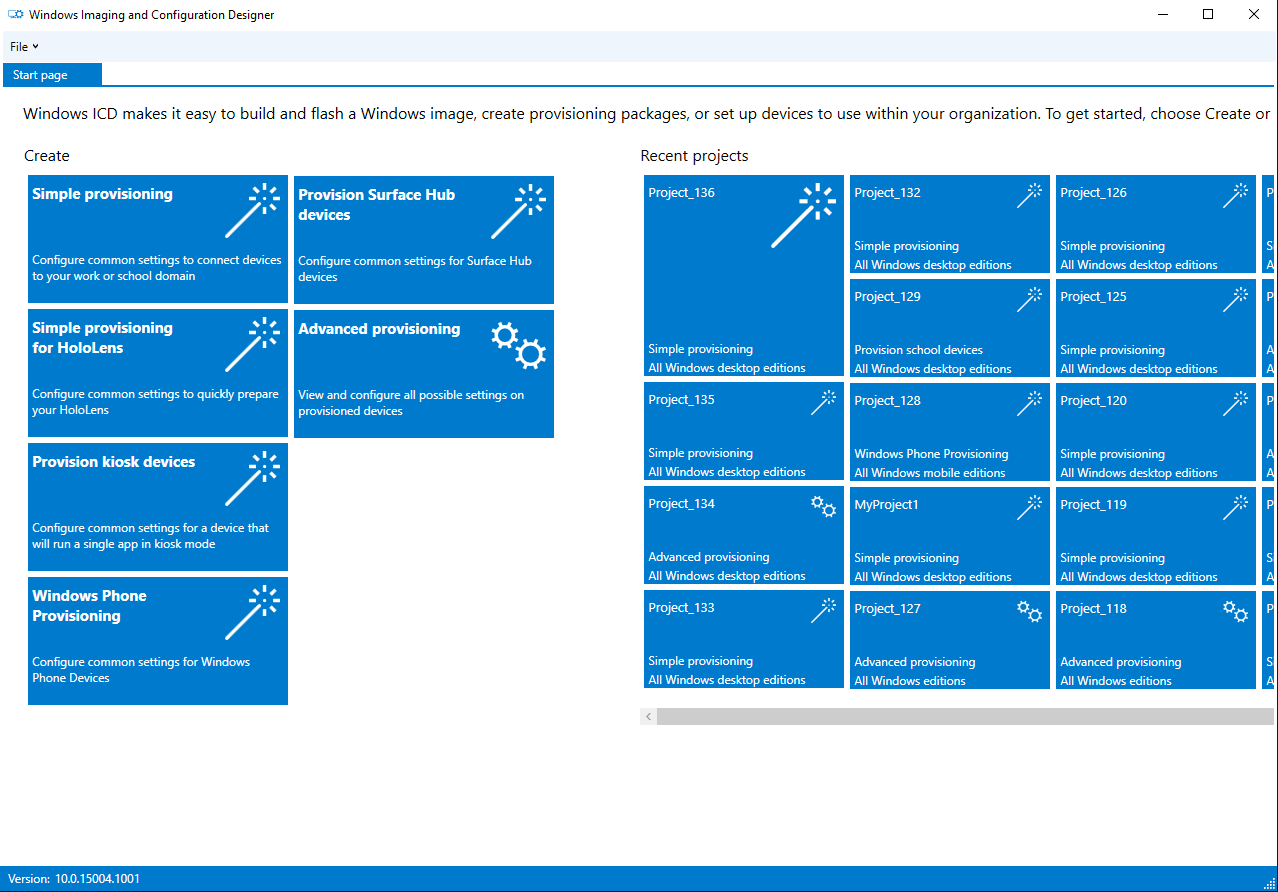 Windows Configuration Designer screenshot