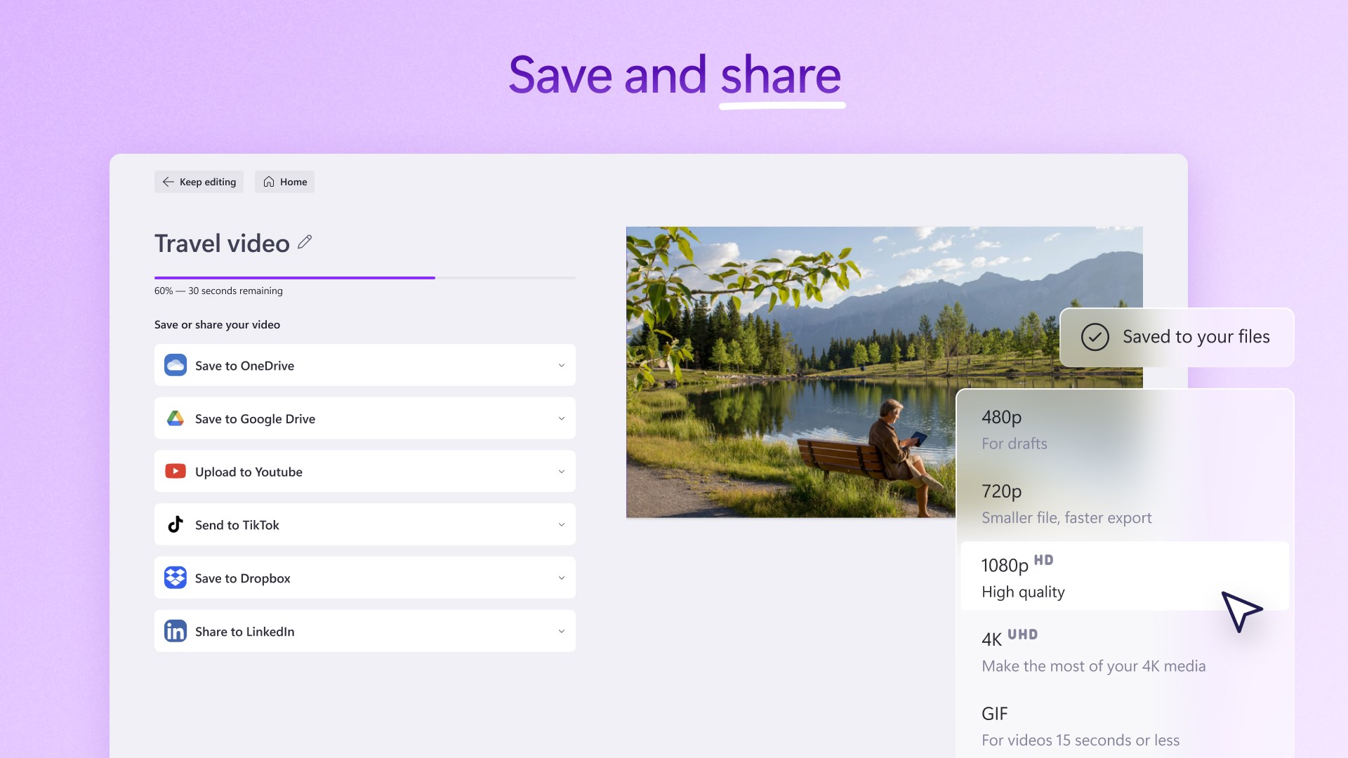 Microsoft Clipchamp screenshot