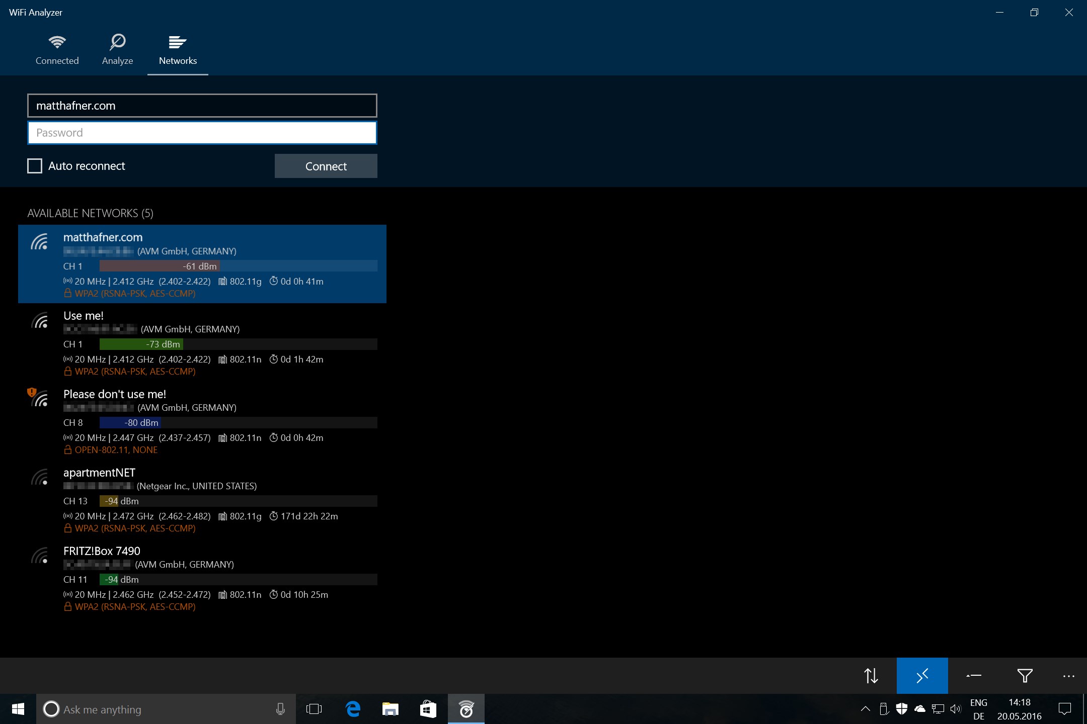 WiFi Analyzer screenshot