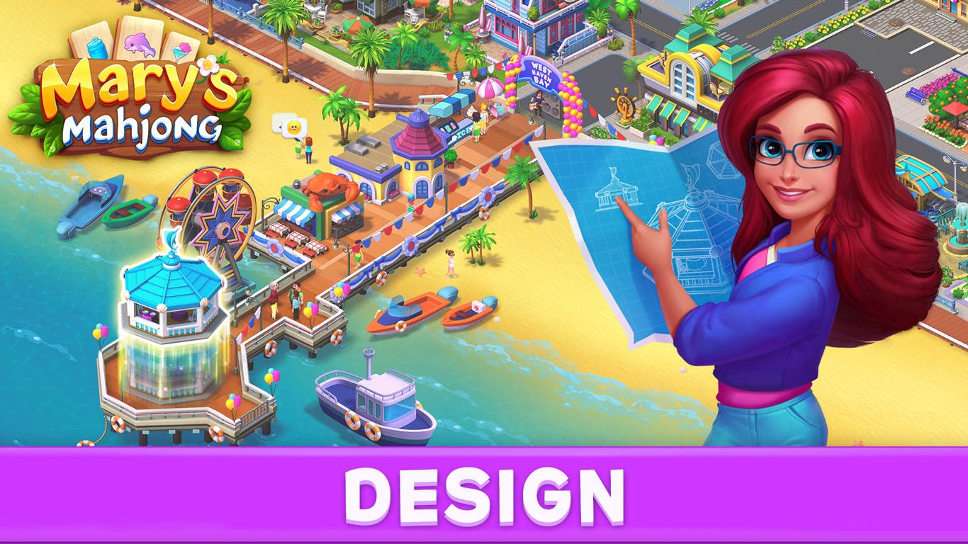 Mary's Mahjong: Renovate the town and Match tiles screenshot