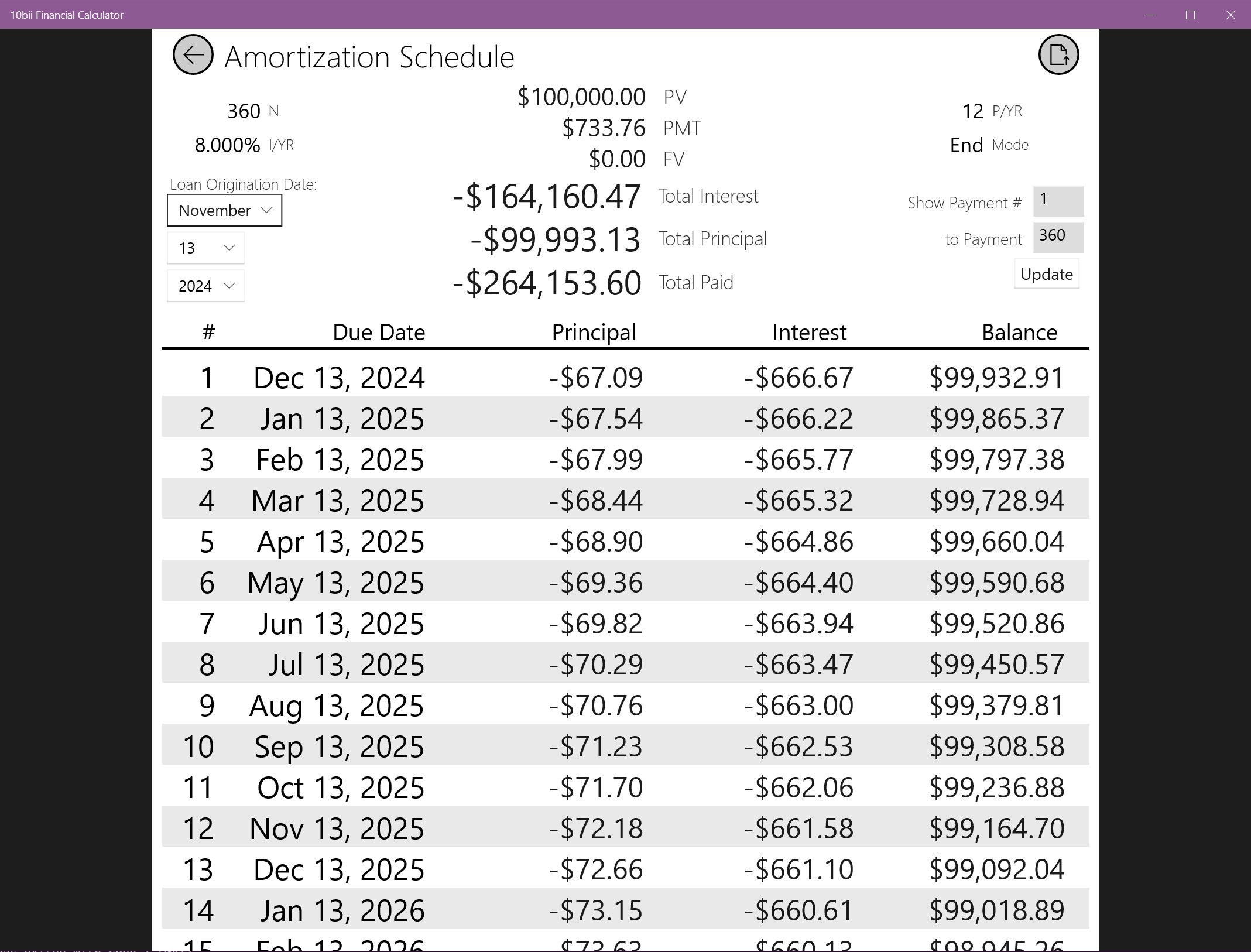10bii Financial Calculator screenshot
