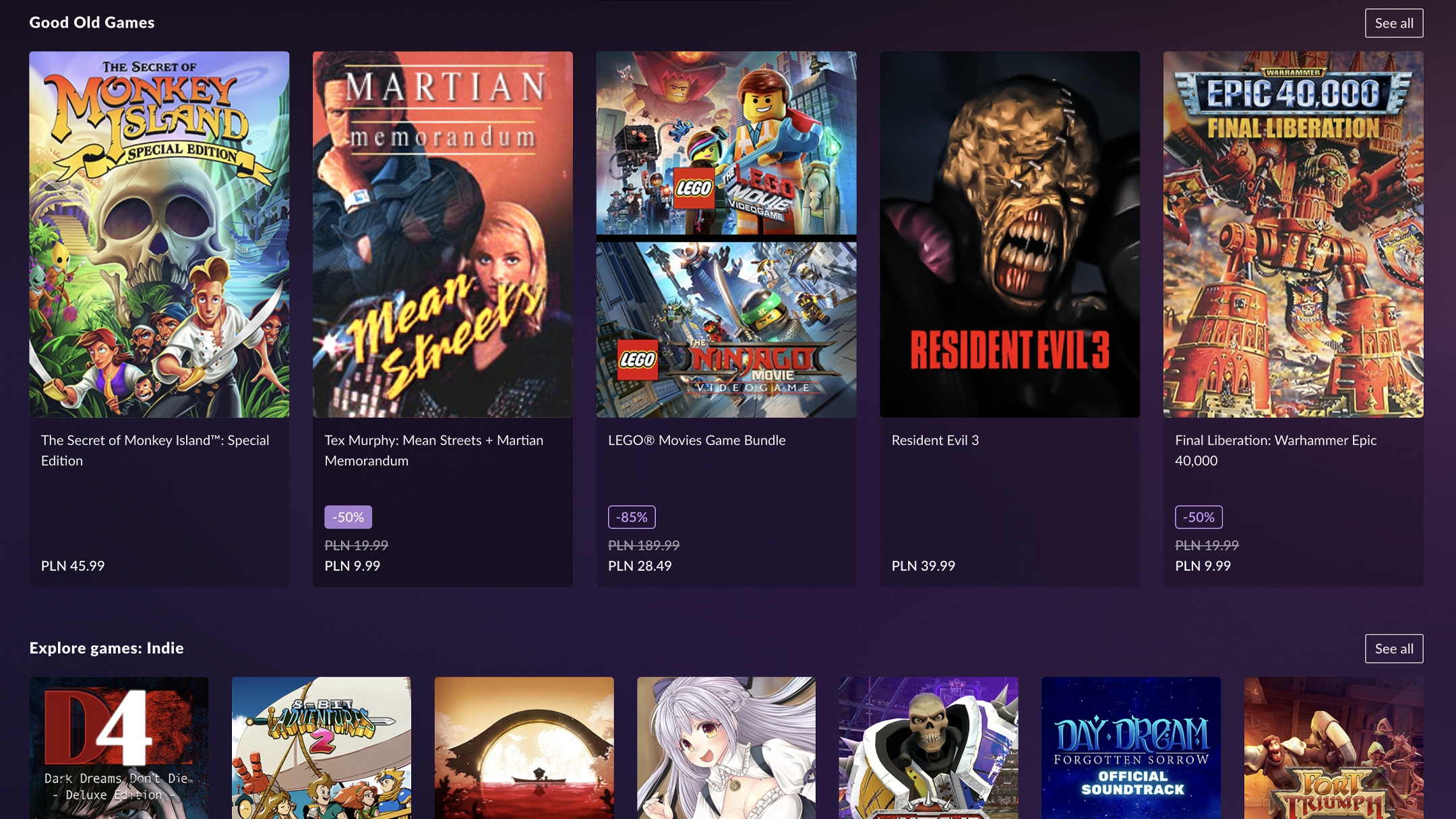 GOG GALAXY screenshot