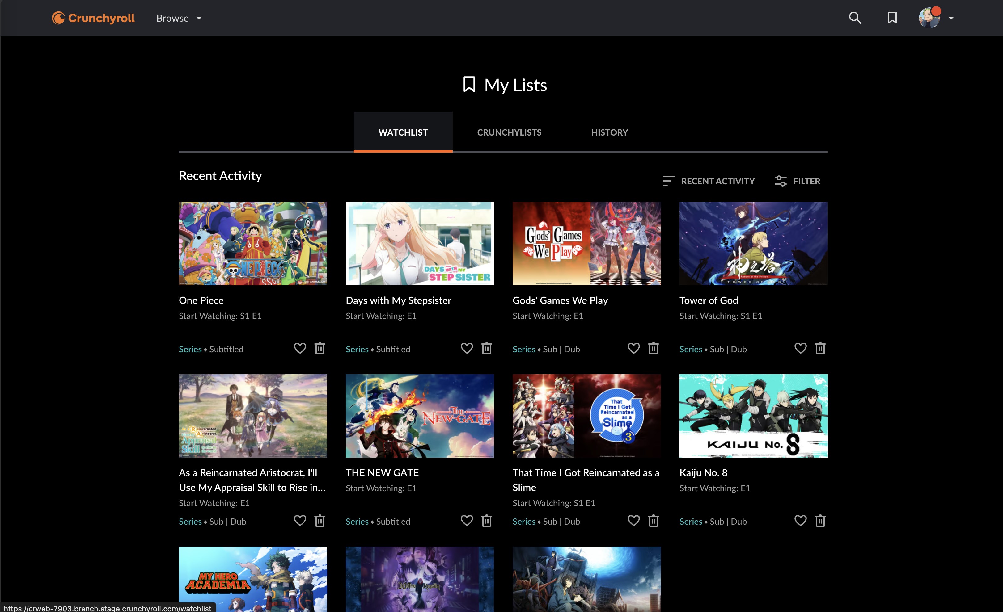 Crunchyroll screenshot