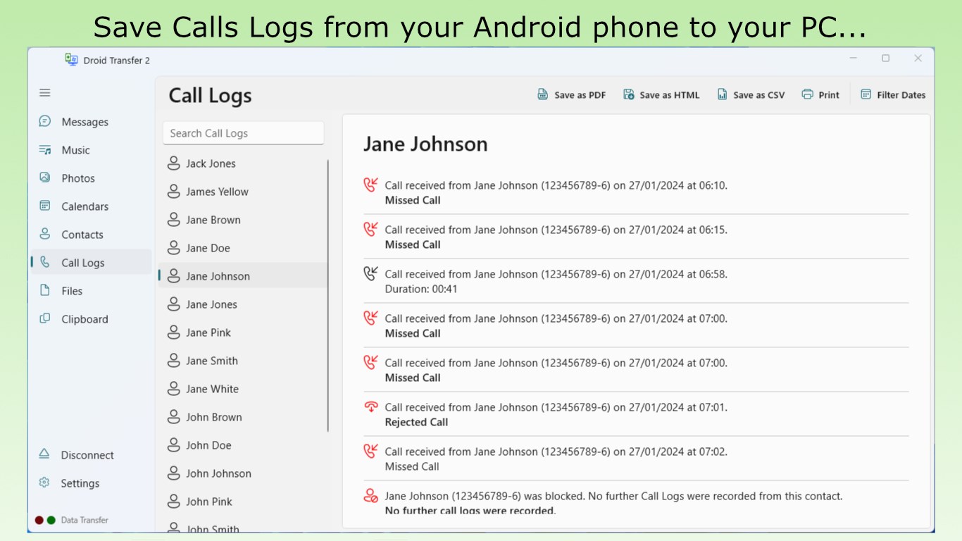 Droid Transfer screenshot
