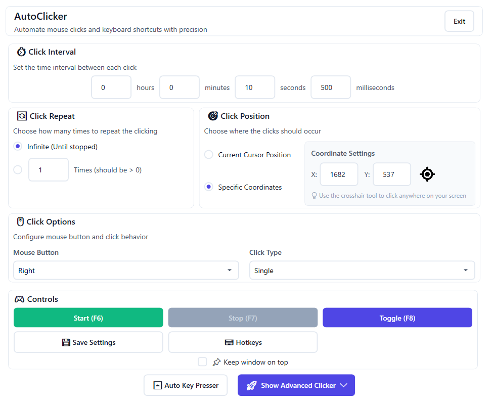 Auto Clicker - Key presser screenshot