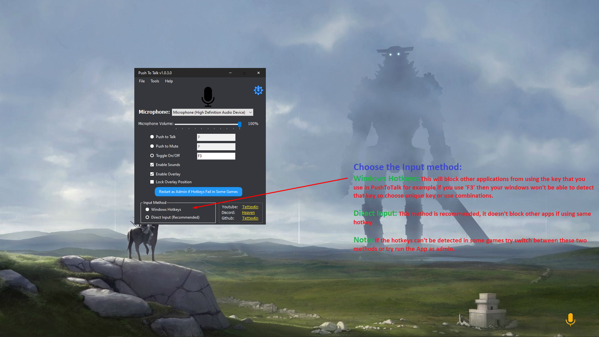 PushToTalk screenshot