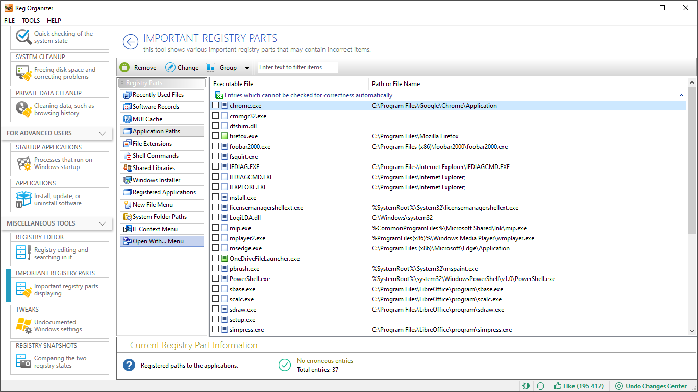 Reg Organizer screenshot