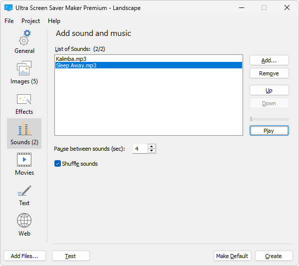 Ultra Screen Saver Maker screenshot