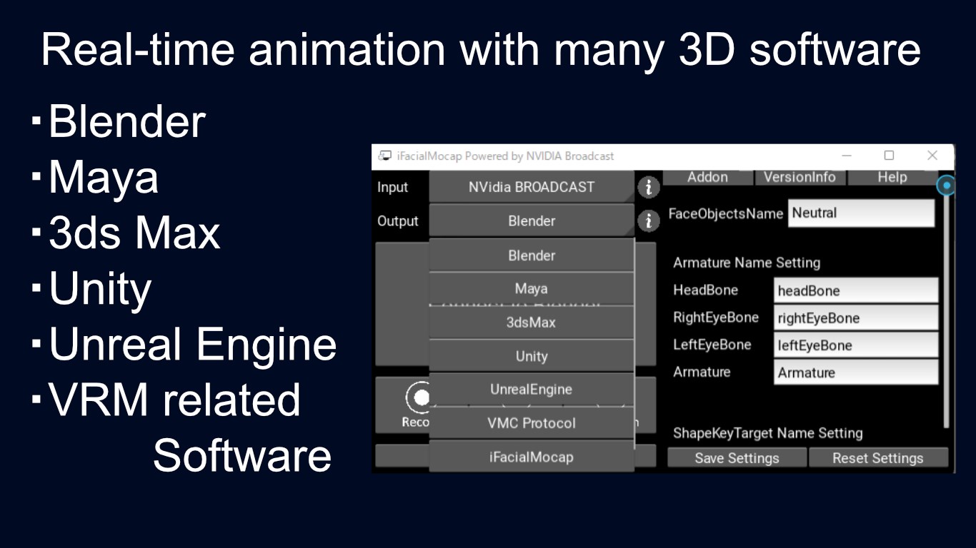 iFacialMocap Powered by NVIDIA Broadcast screenshot