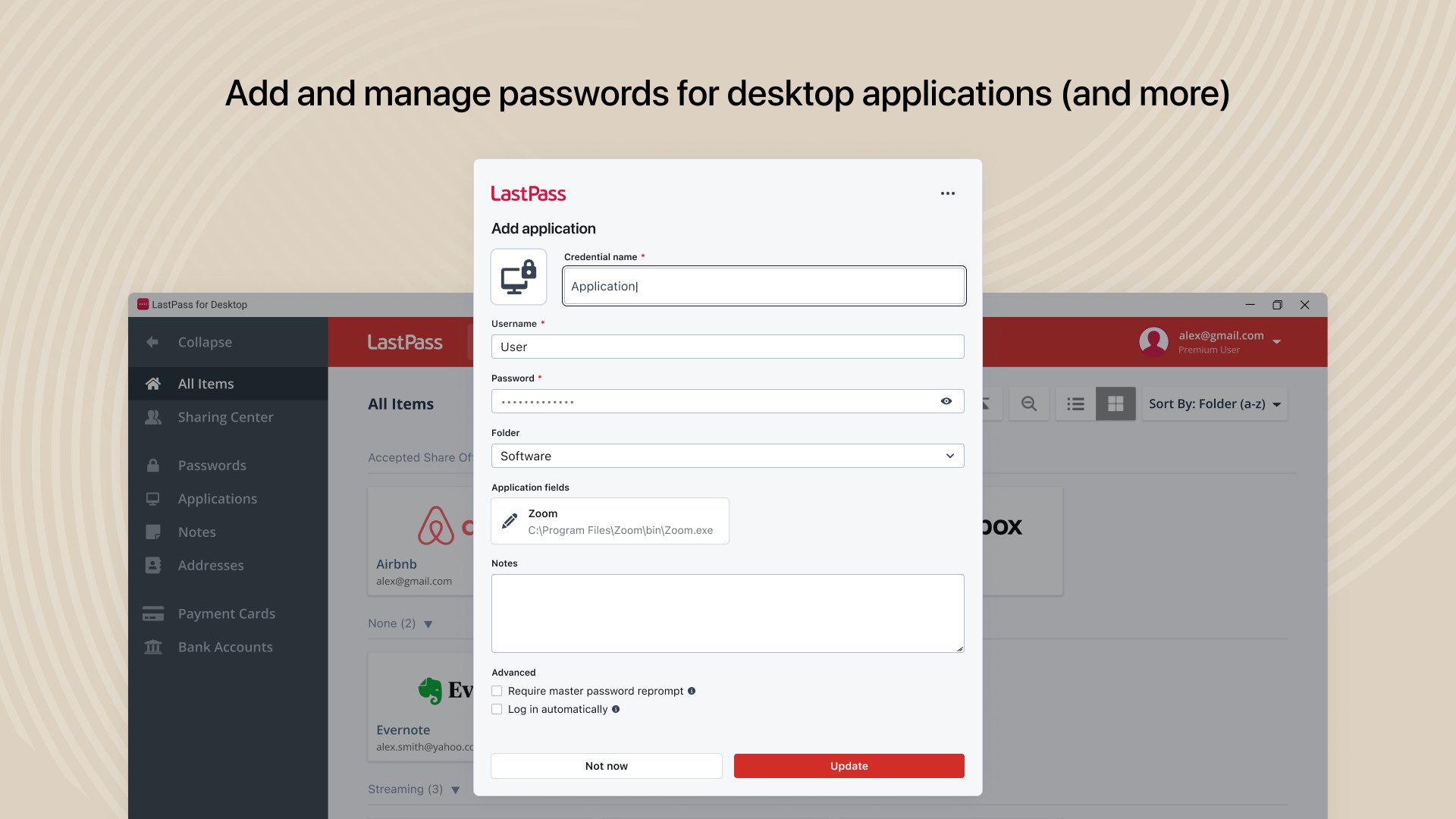LastPass for Desktop screenshot