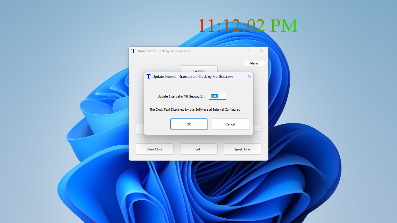 Transparent Clock screenshot