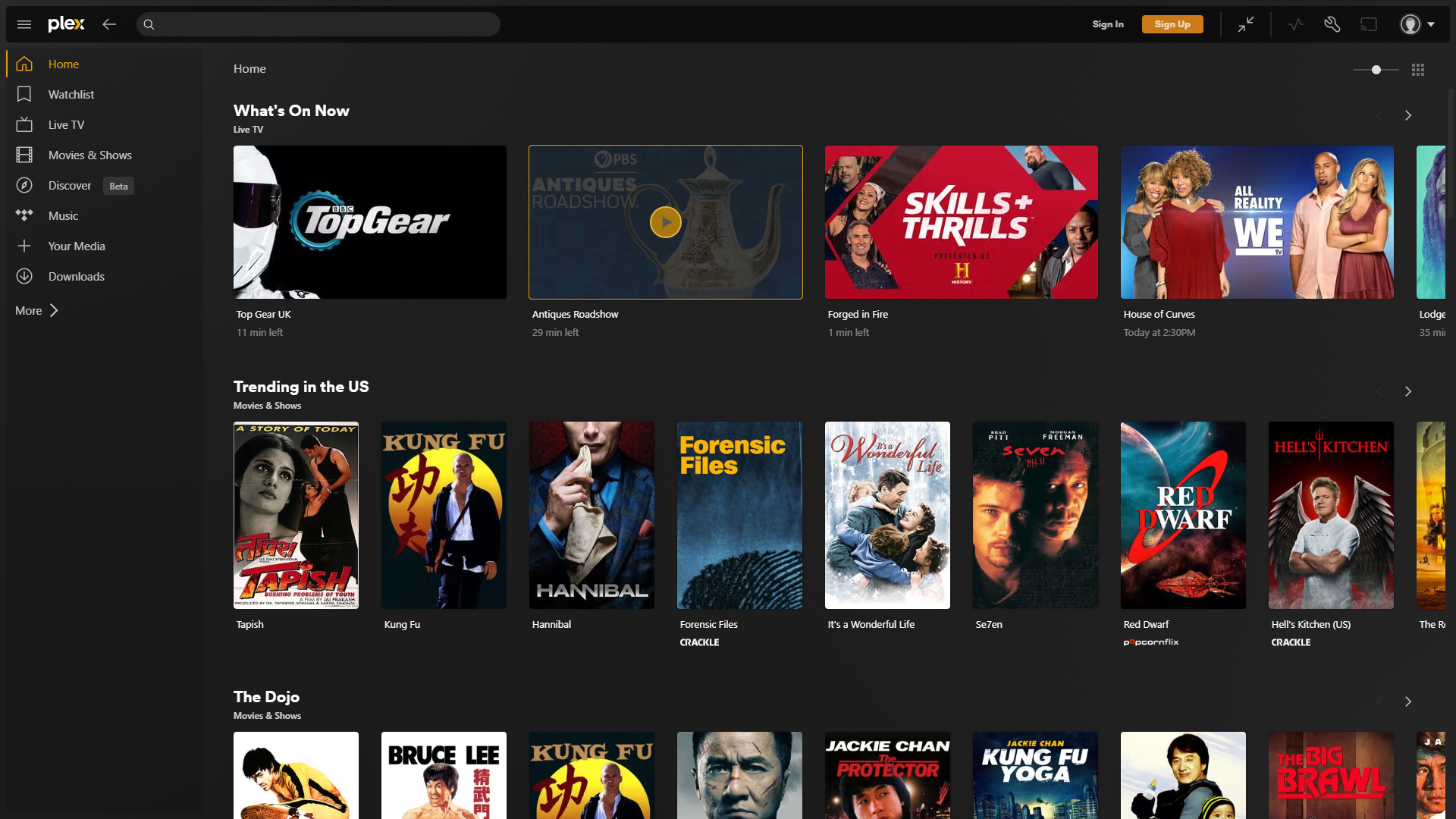 Plex for Windows screenshot
