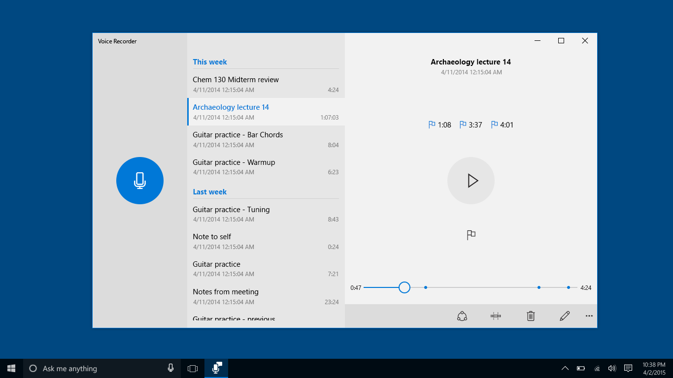 Windows Sound Recorder screenshot