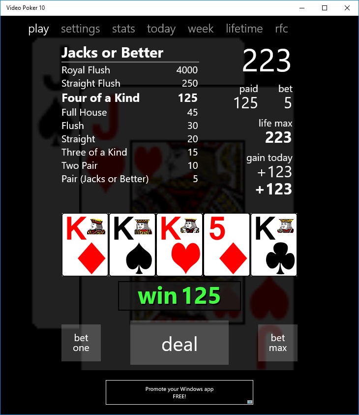 Video Poker 10 screenshot