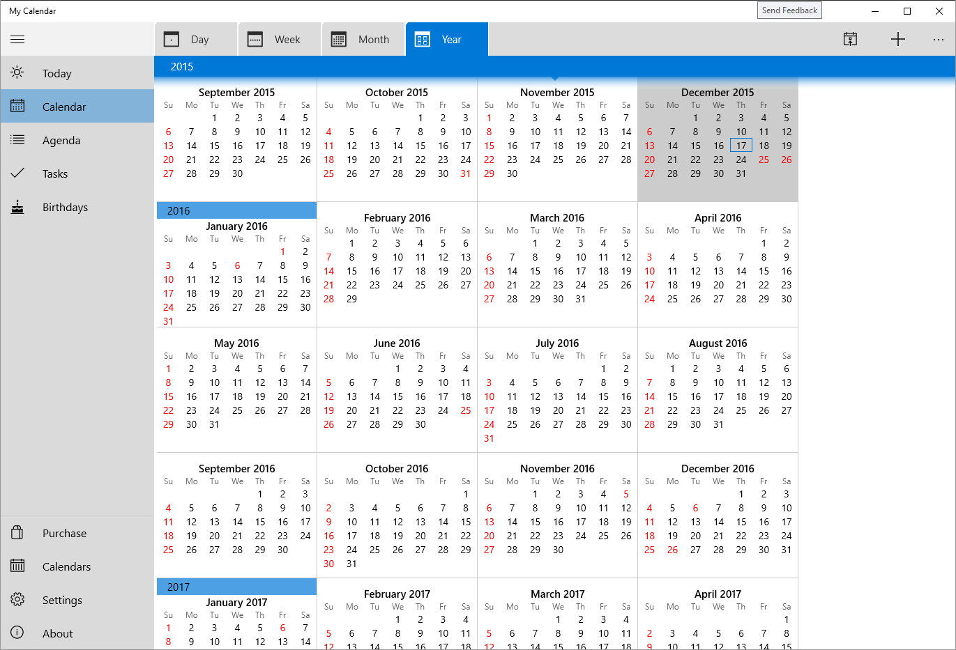 My Calendar screenshot