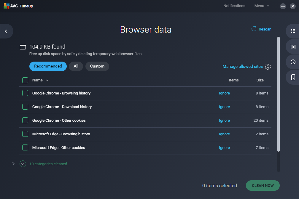 AVG TuneUp screenshot