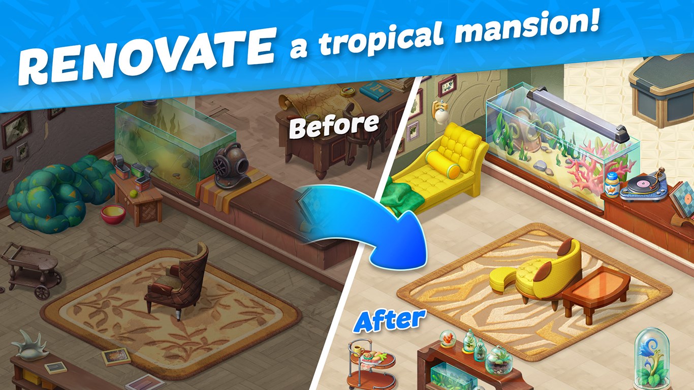Hawaii Match-3 Mania: Home Renovation by G5 Games screenshot