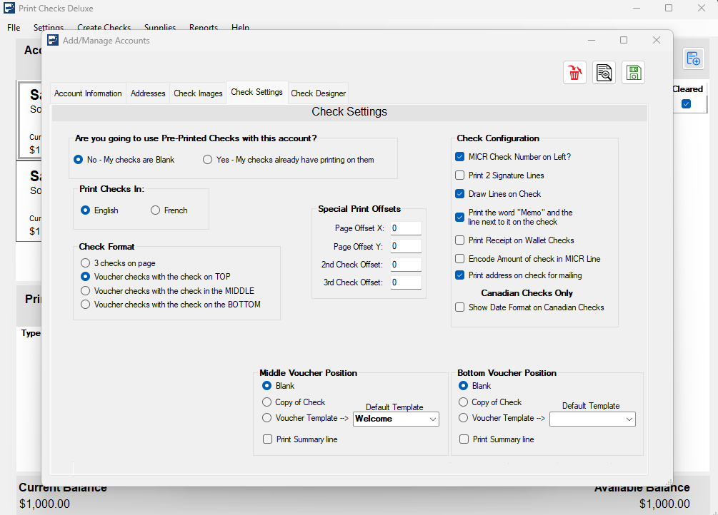 Print Checks Deluxe screenshot