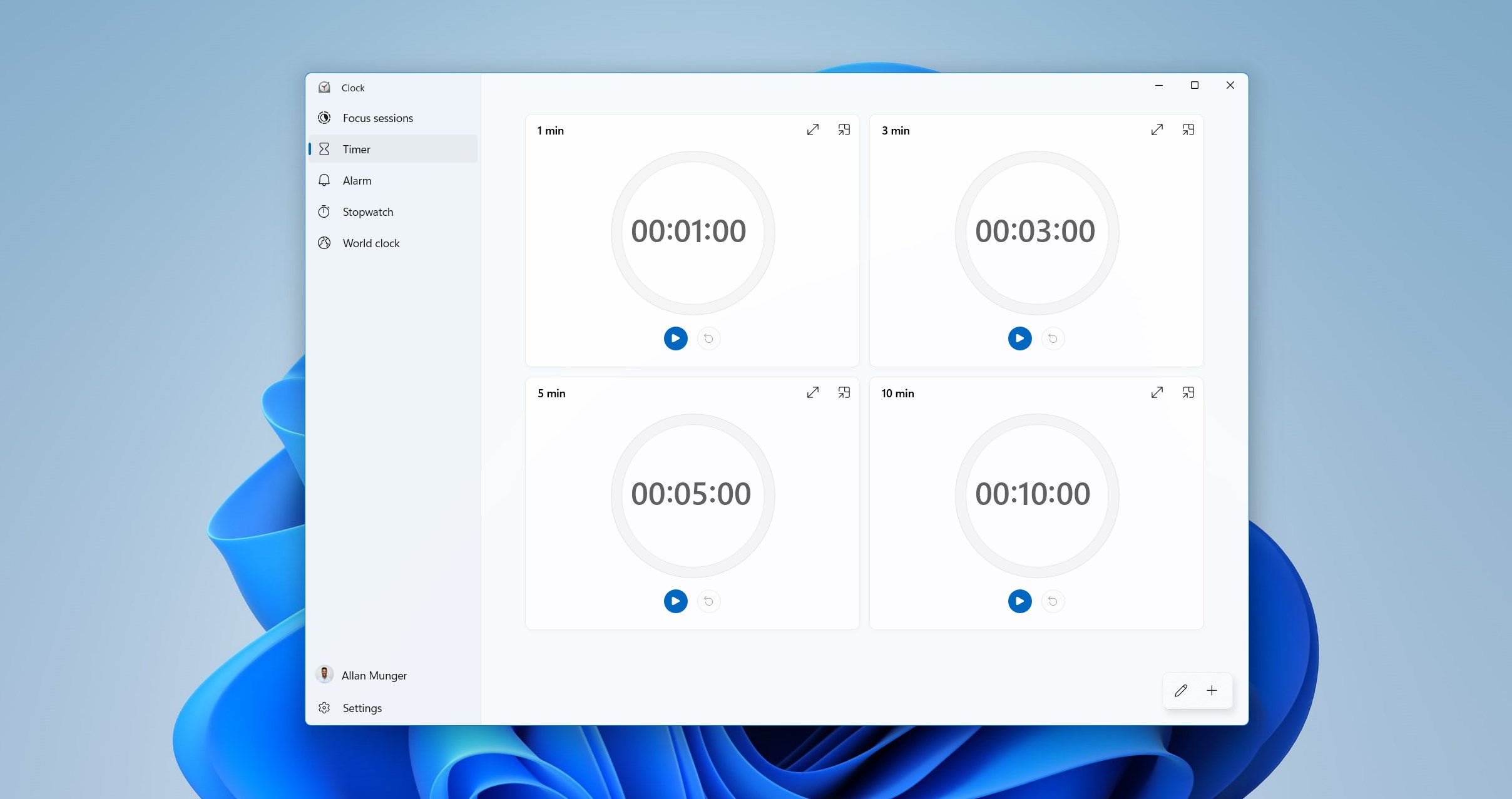 Windows Clock screenshot