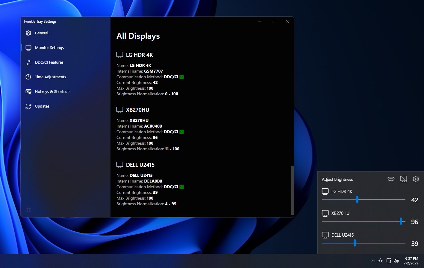 Twinkle Tray: Brightness Slider screenshot