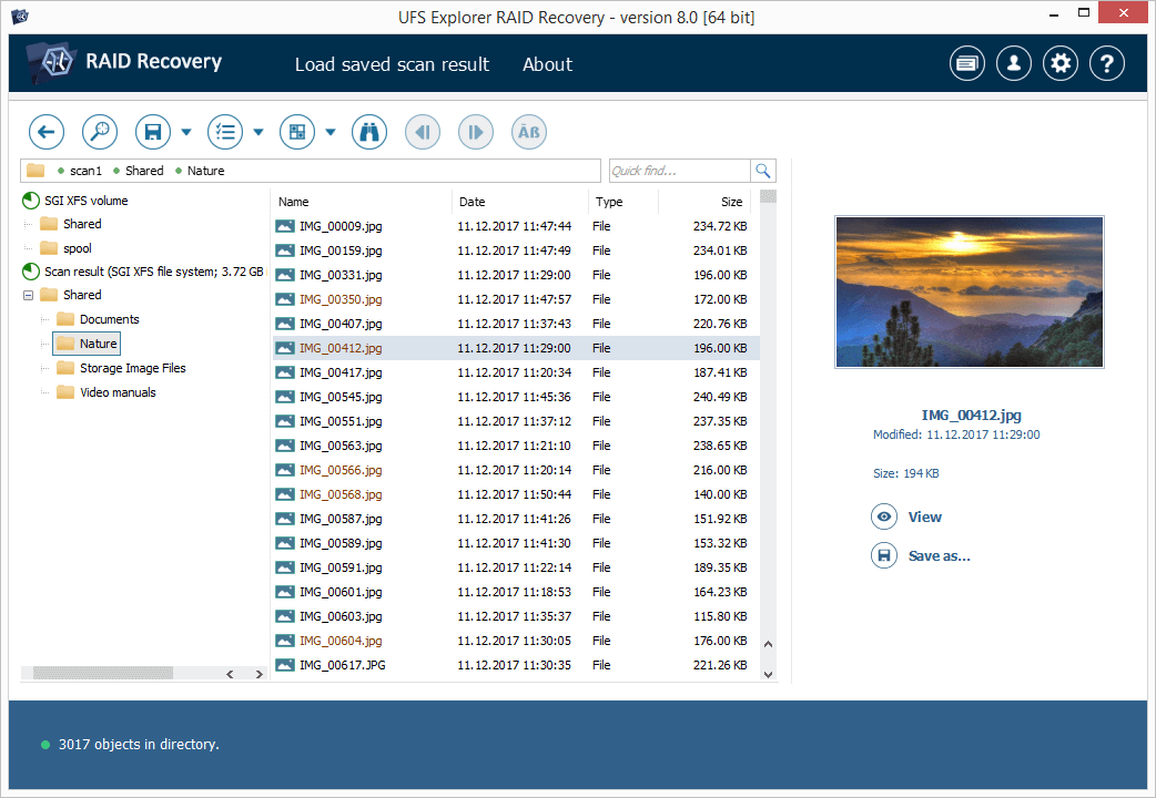 UFS Explorer RAID Recovery screenshot