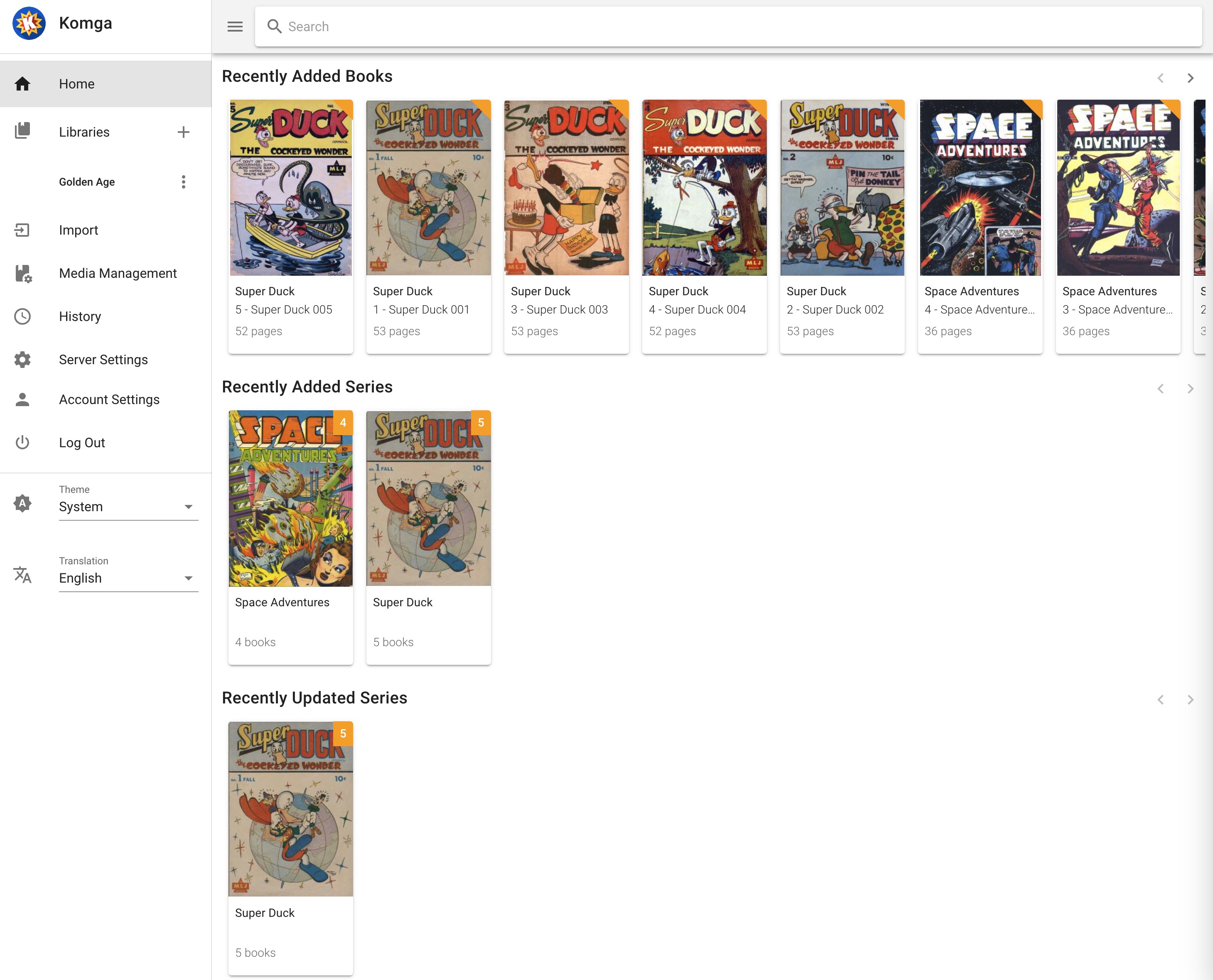 Komga screenshot
