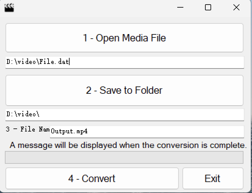 DAT Media Conversion Tool : DAT to MP4 screenshot