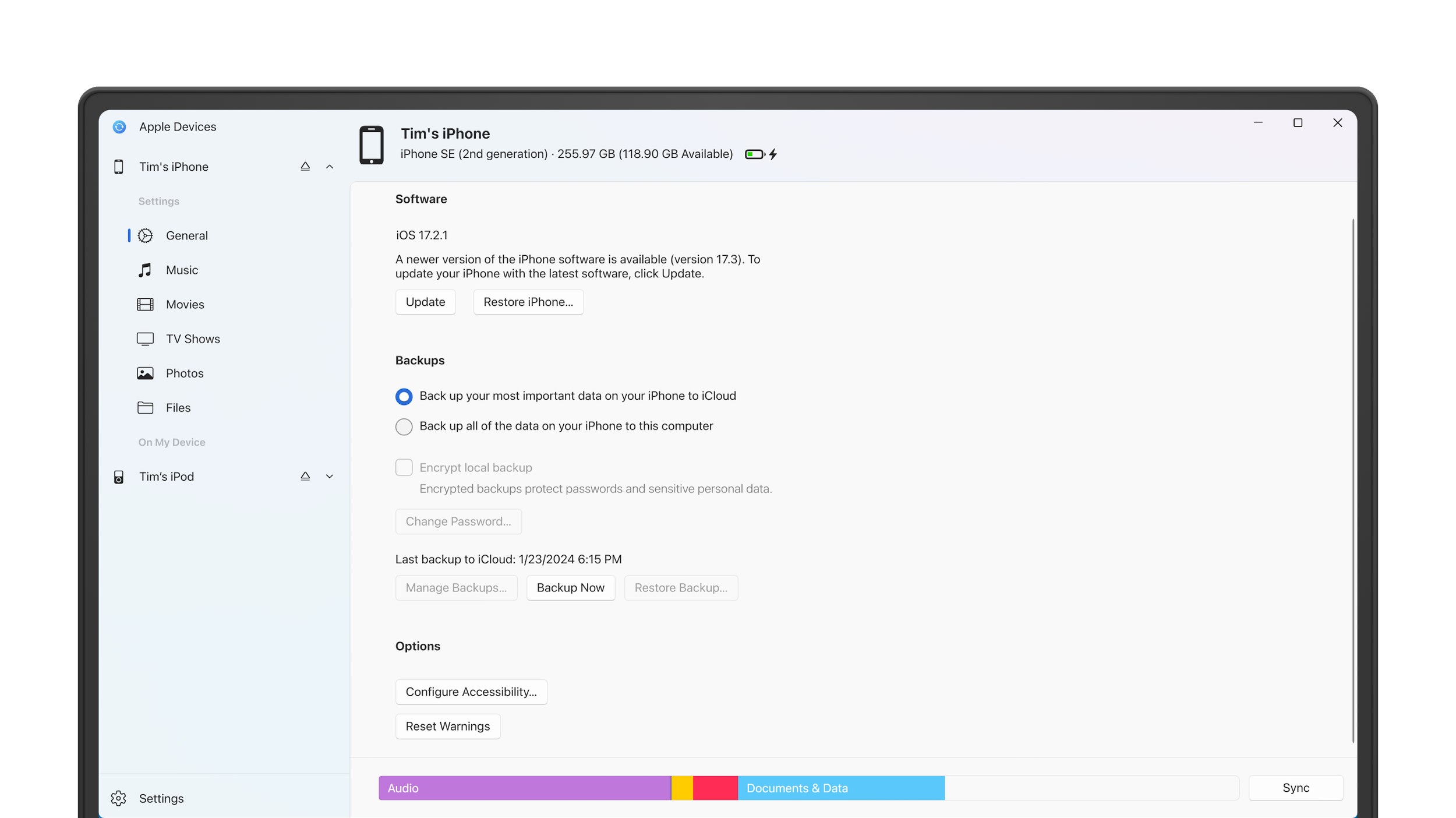 Apple Devices screenshot