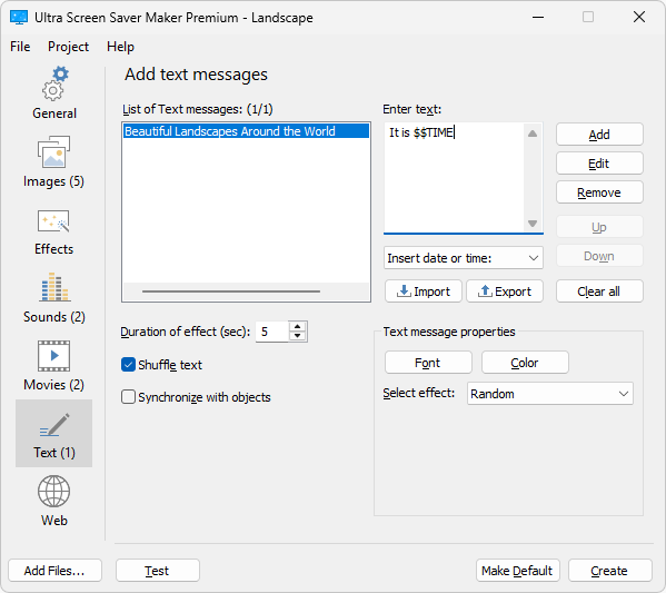 Ultra Screen Saver Maker screenshot