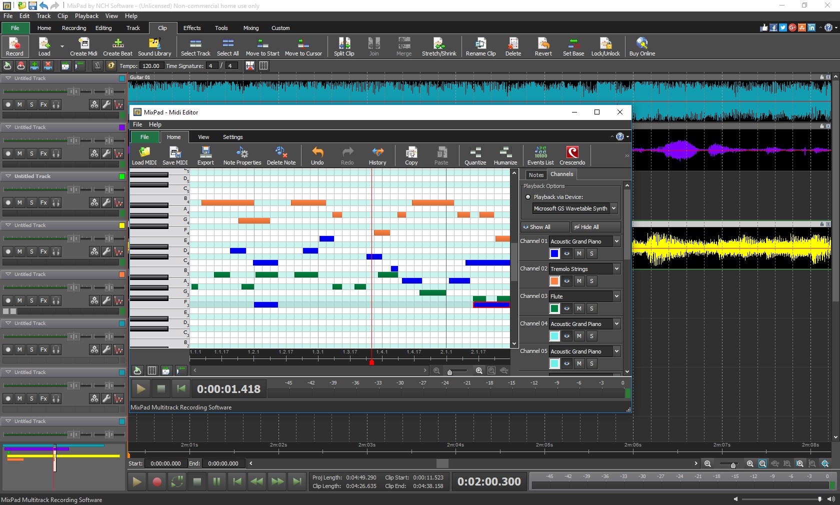 MixPad Multitrack Recording Software Express Edition screenshot