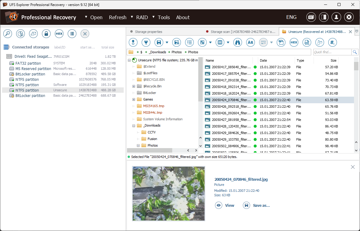 UFS Explorer Professional Recovery screenshot