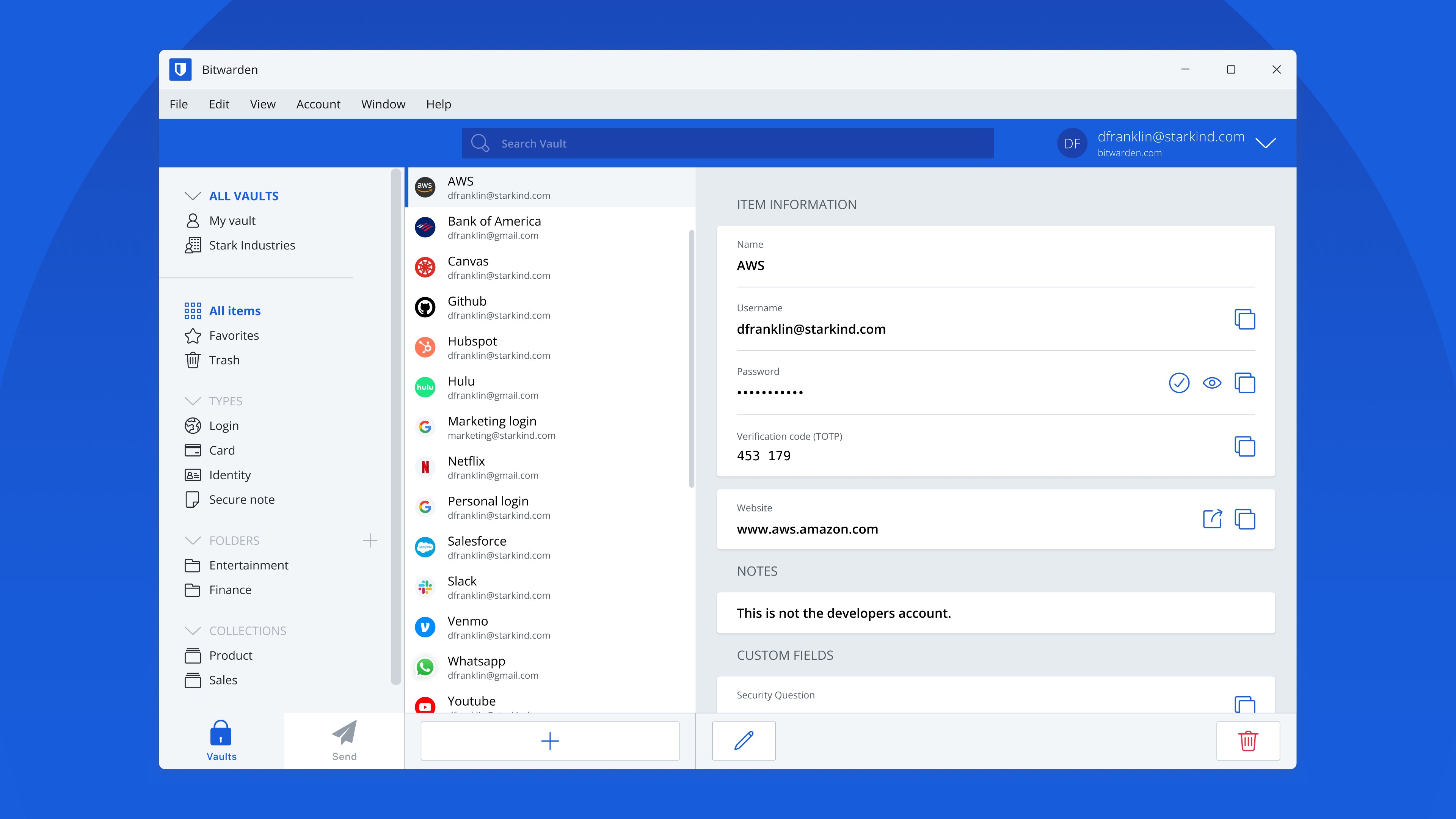 Bitwarden screenshot