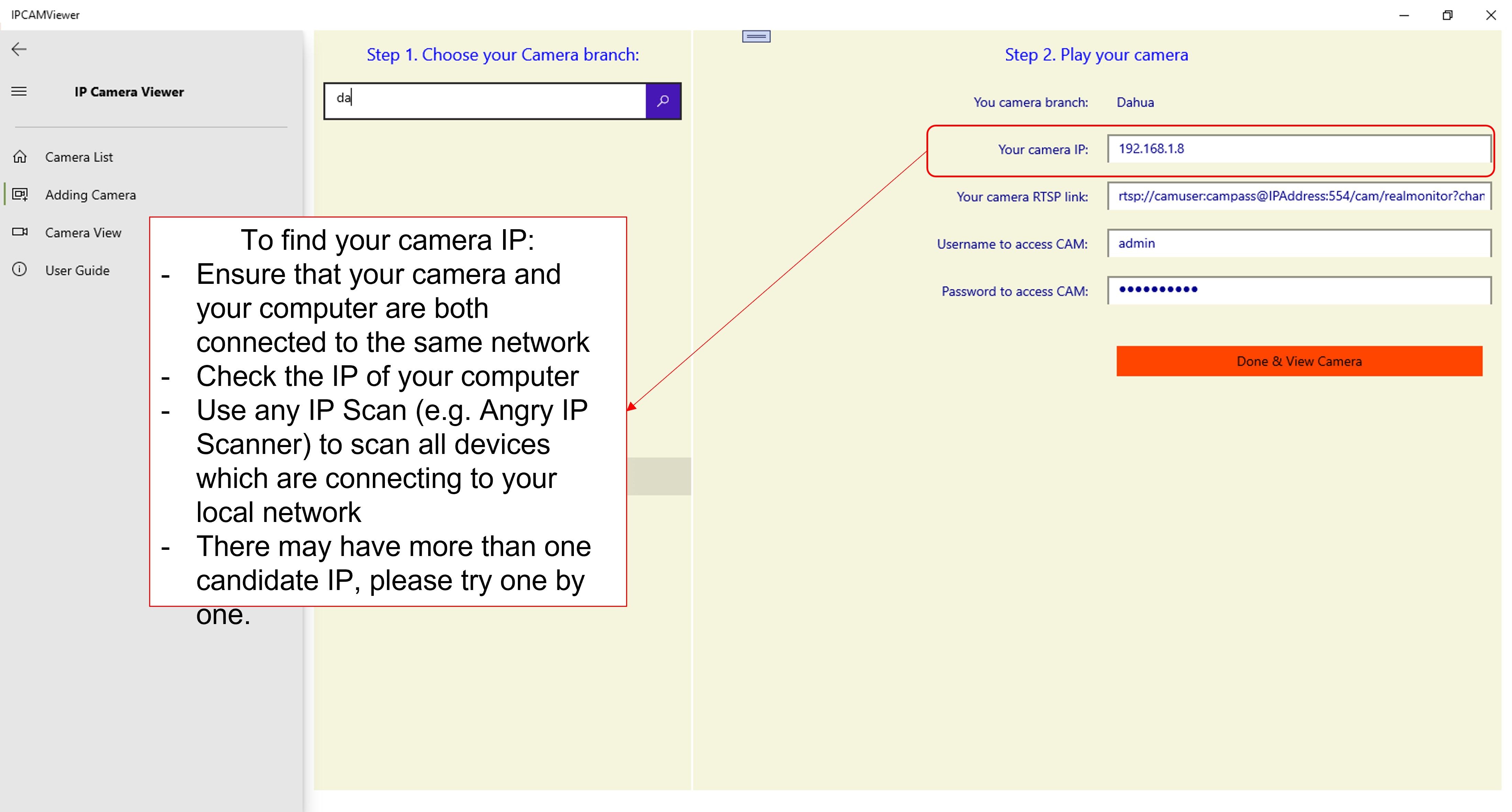 Stream IPCAM to PC screenshot