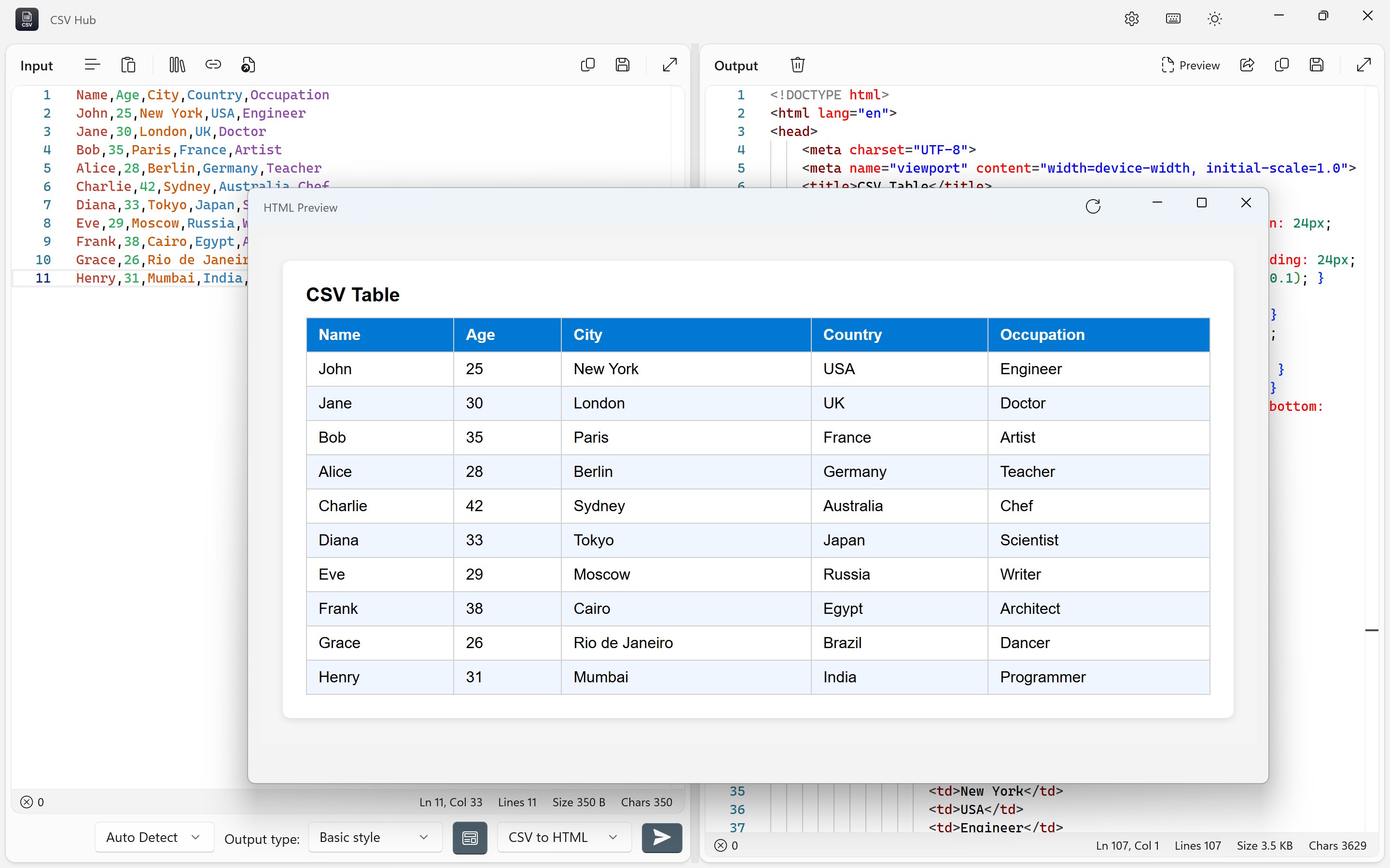CSV Hub screenshot
