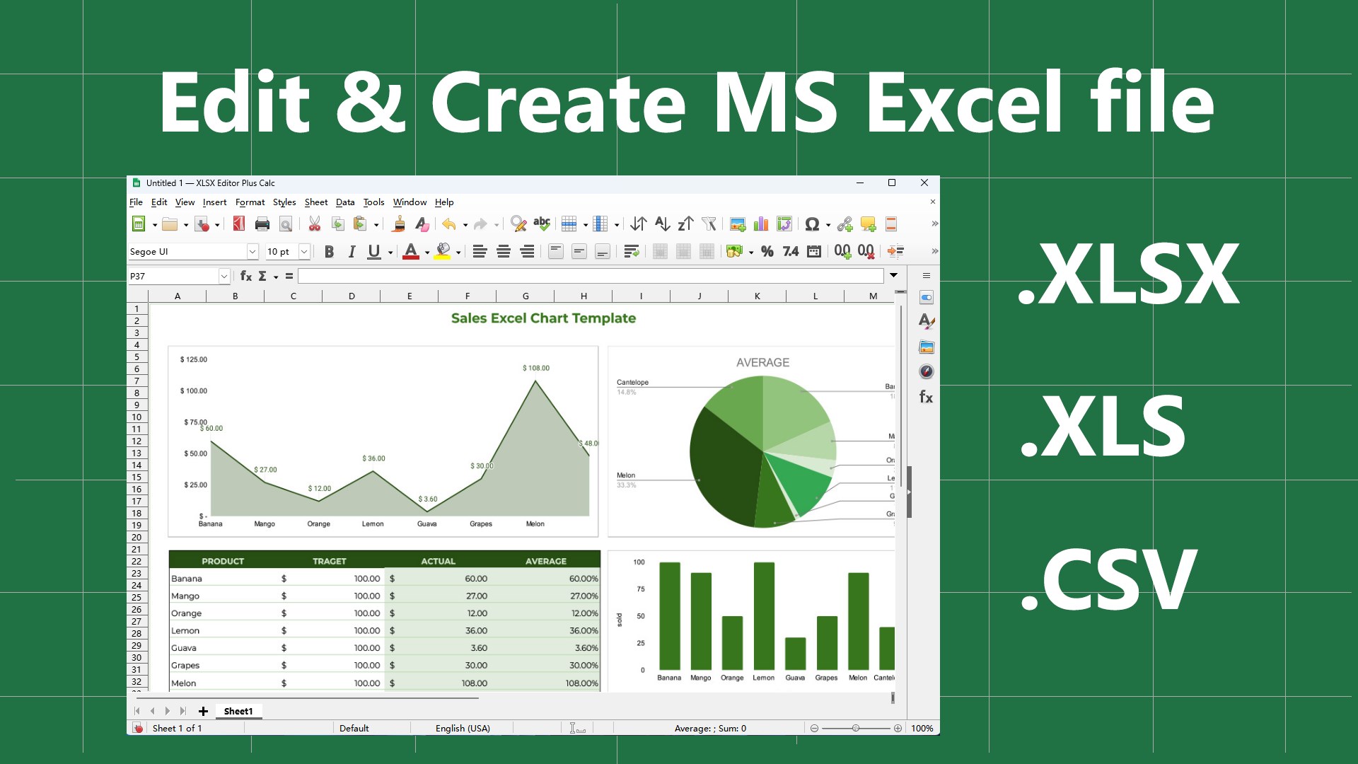XLSX Editor PLUS screenshot