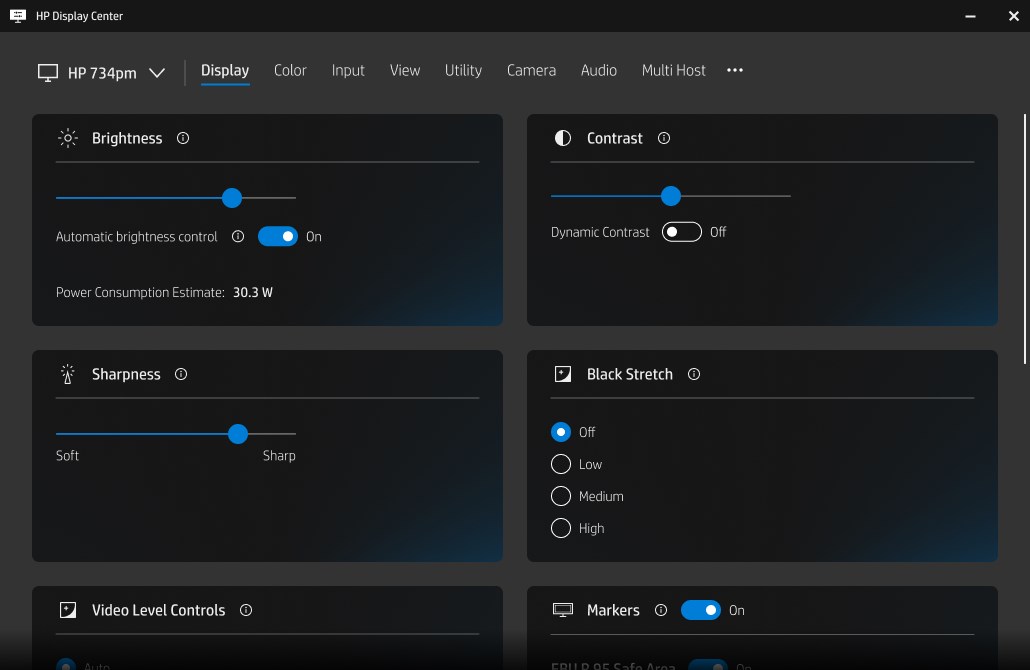 HP Display Center screenshot