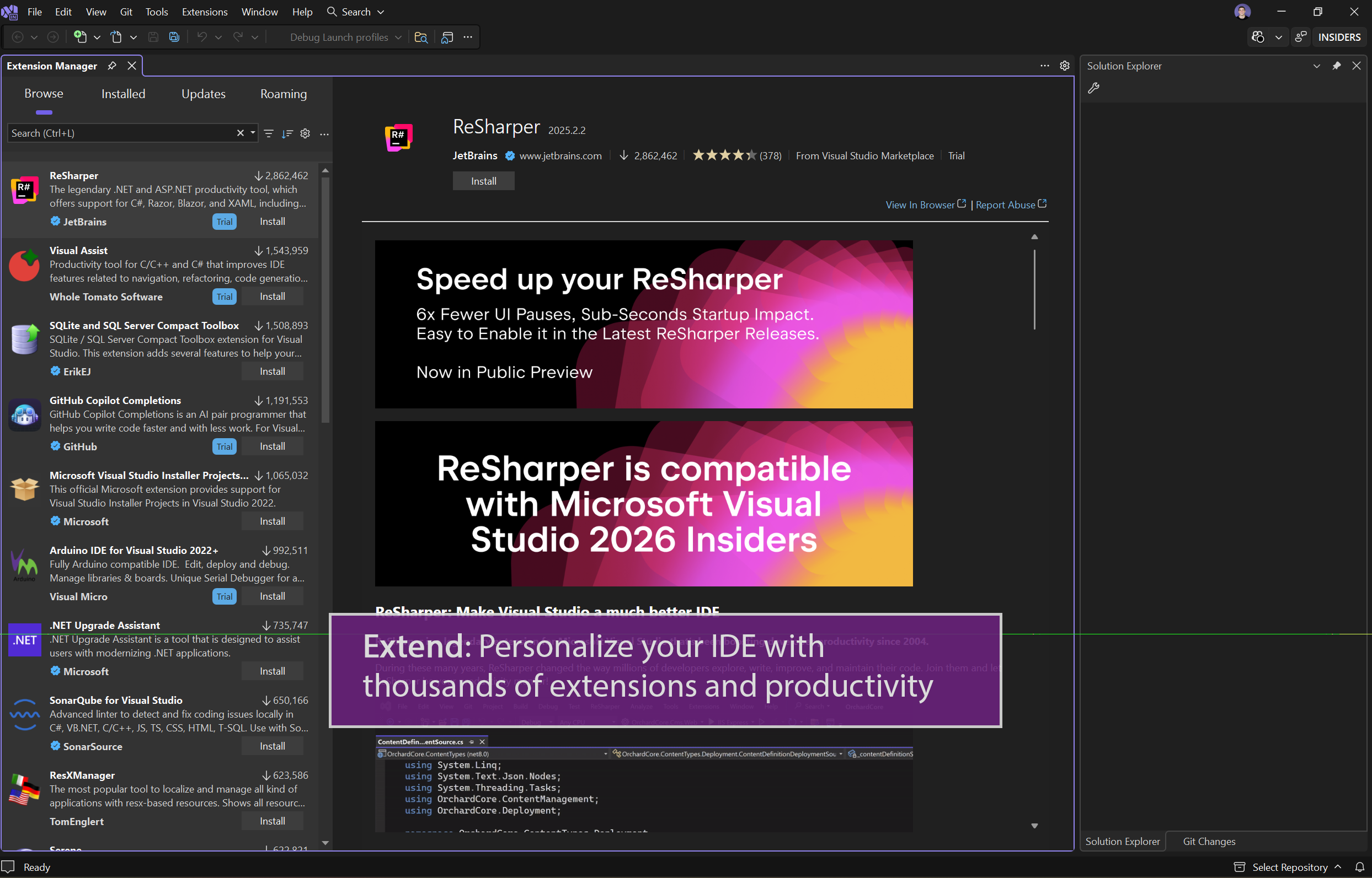 Visual Studio Community screenshot