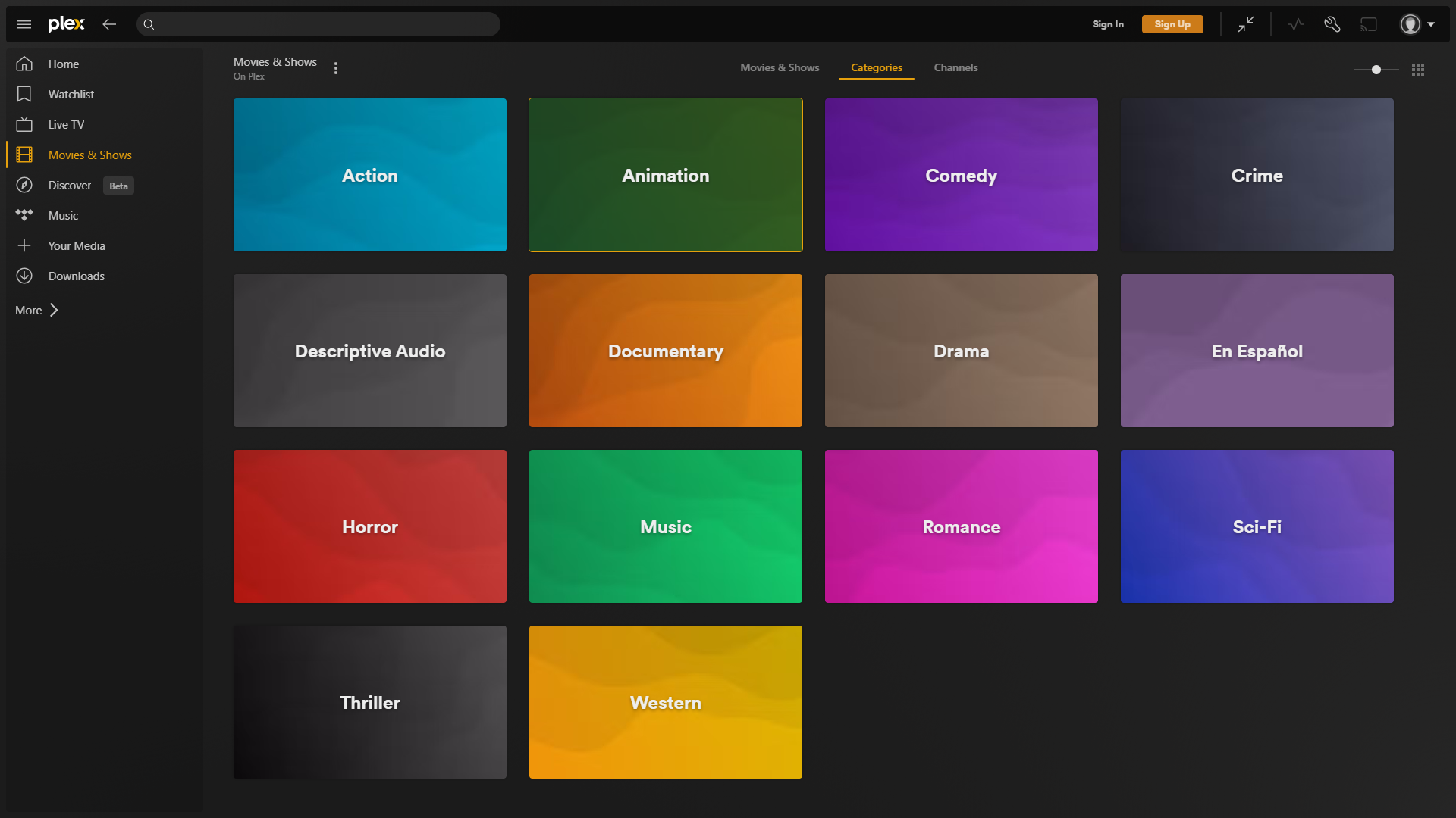 Plex for Windows screenshot