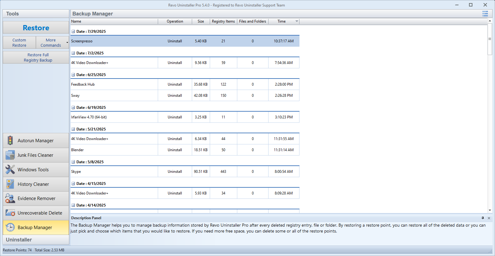 Revo Uninstaller Pro screenshot