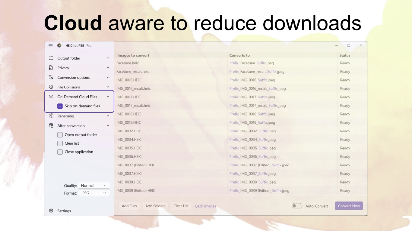 HEIC to JPEG screenshot
