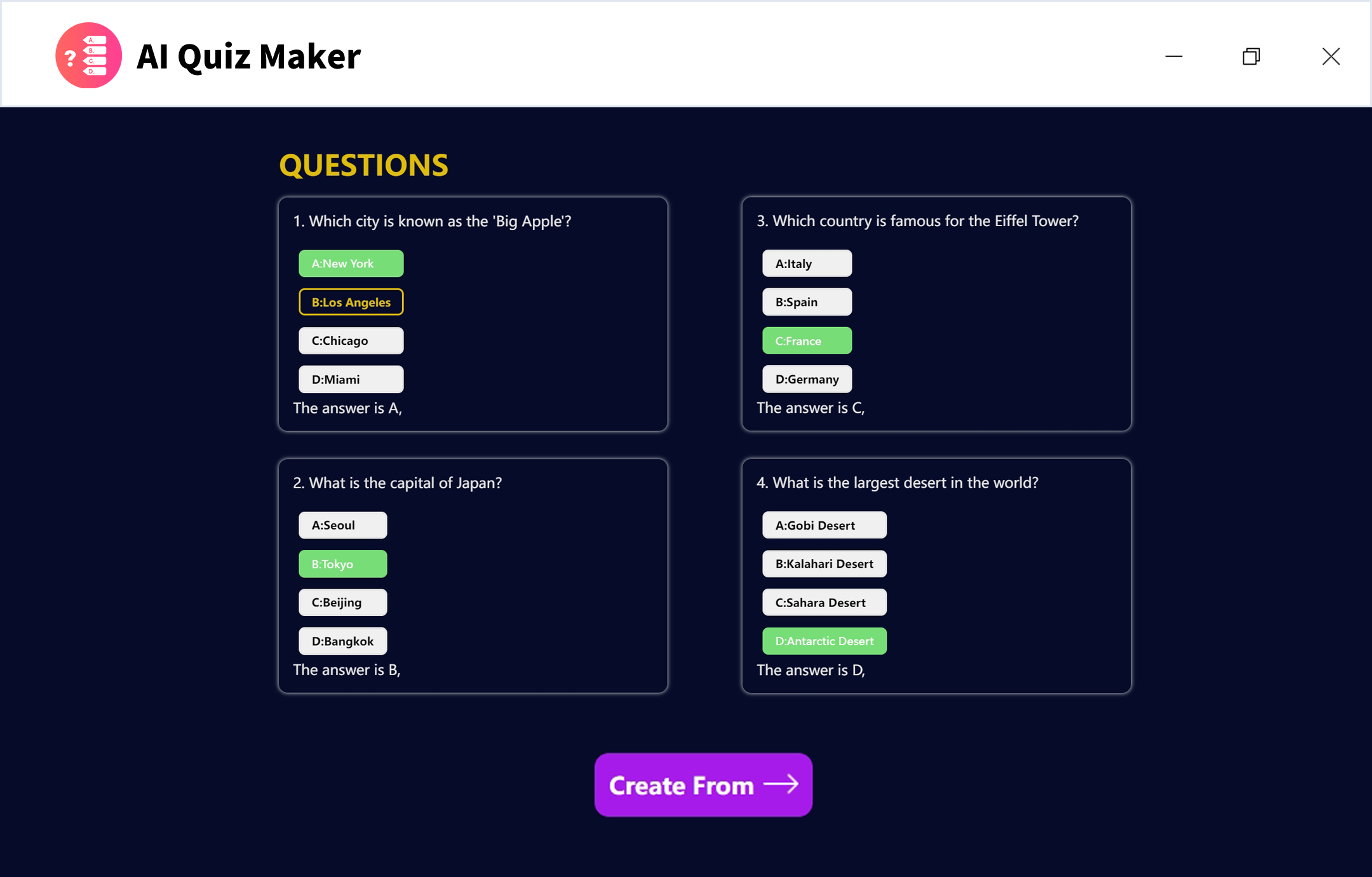 AI Quiz Maker screenshot