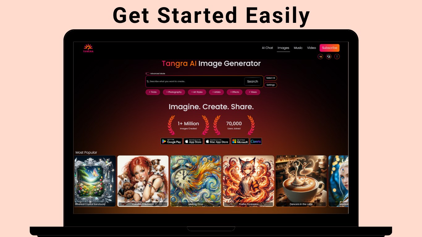 Tangra AI Image Generator screenshot